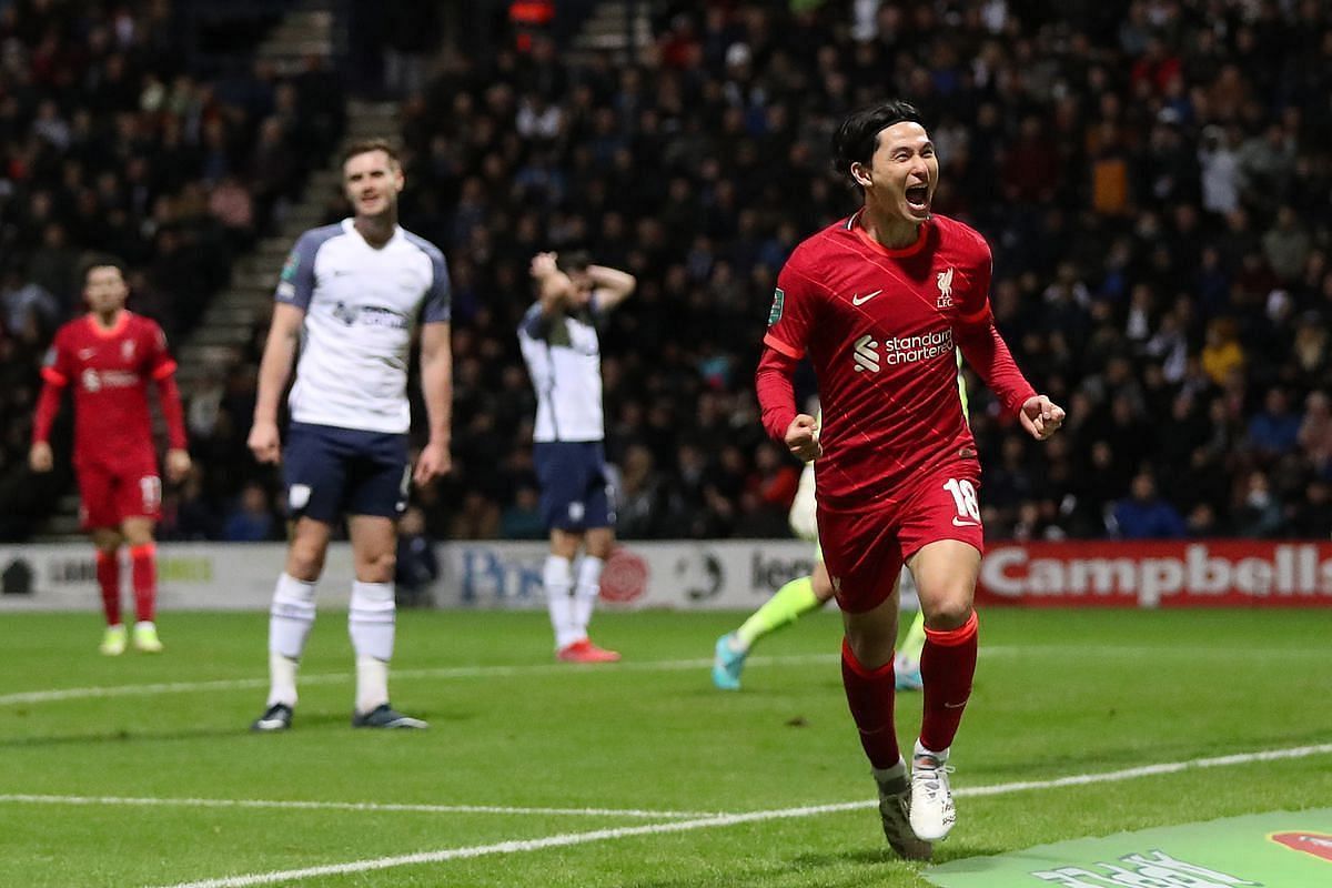 All seven of Minamino's goal for Liverpool have come away from home.